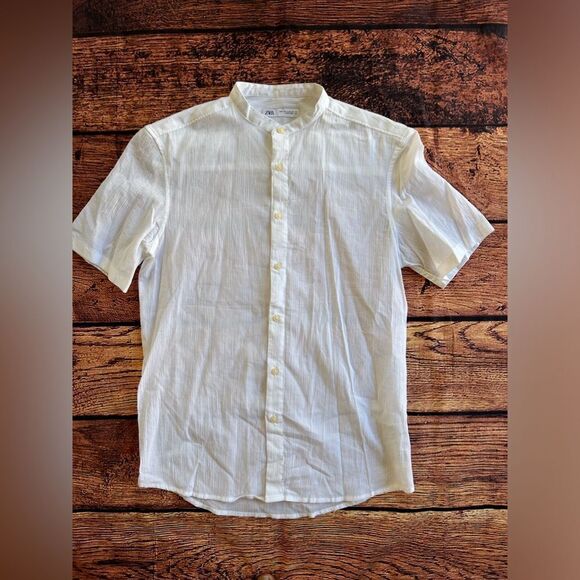 Zara stand collar flowy white button shirt. Size‎ Small - Picture 11 of 13